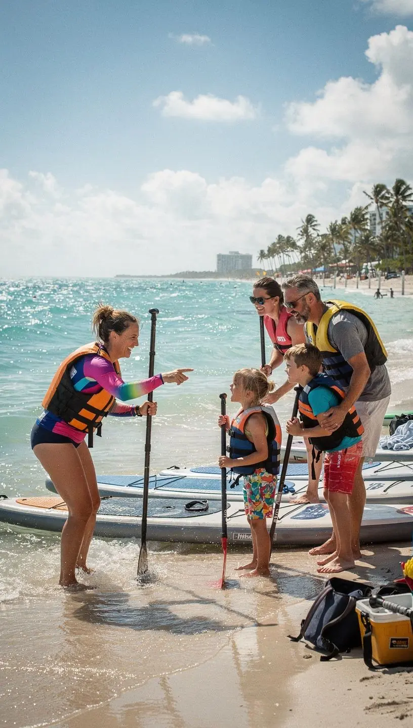 Удобный городской общественный транспорт на фоне небоскребов и уличных кафе