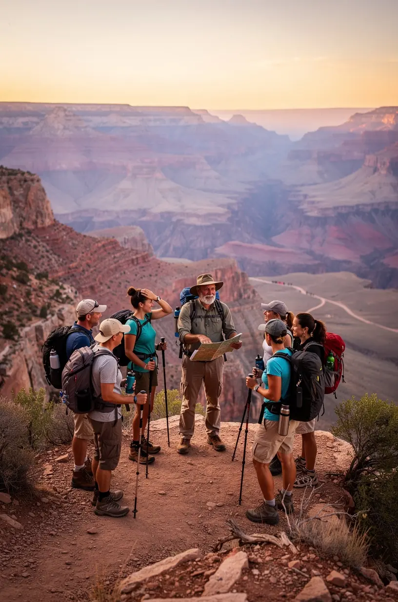 Группа туристов с гидом, изучающих историческую достопримечательность в центре города